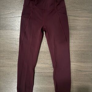 Burgundy lululemon leggings size 6